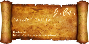 Jankó Csilla névjegykártya